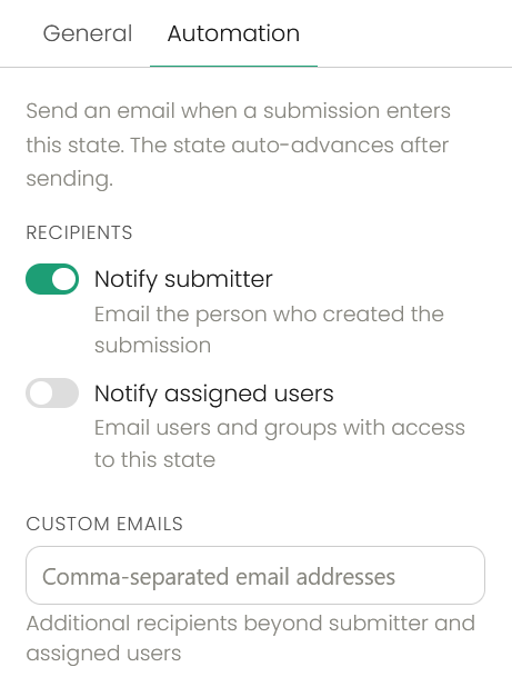 Notification sent to approver
